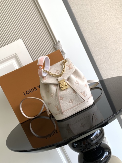 Louis Vuitton Nano Noé Backpack Monogram Cream Leather, 19 x 15 x 10 cm 1 Louis Vuitton Nano Noé Backpack Monogram Cream Leather, 19 x 15 x 10 cm