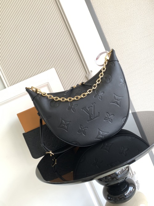 Louis Vuitton Loop Hobo Bag Monogram Empreinte Leather M46725 Black 1 Louis Vuitton Loop Hobo Bag Monogram Empreinte Leather M46725 Black
