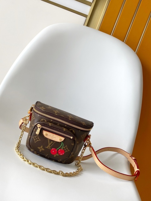 Louis Vuitton Mini Bumbag Monogram Canvas with Cherry, 17 x 12 x 9.5 cm 1 Louis Vuitton Mini Bumbag Monogram Canvas with Cherry, 17 x 12 x 9.5 cm