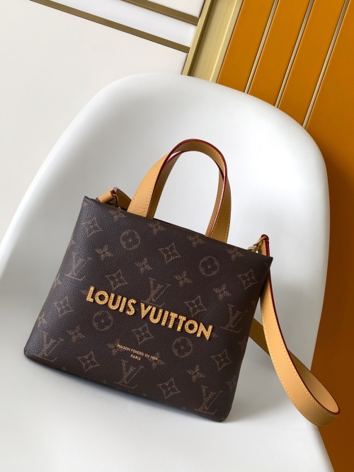 Louis Vuitton Shopper Medium Brown Monogram Leather Tote Bag, 25x19x11 cm