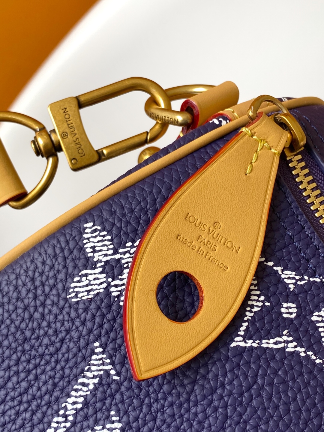 Louis Vuitton Speedy Bandouliere 50: Navy Blue Leather Satchel Bag 7 cmp i1751781371785 1977 0 5