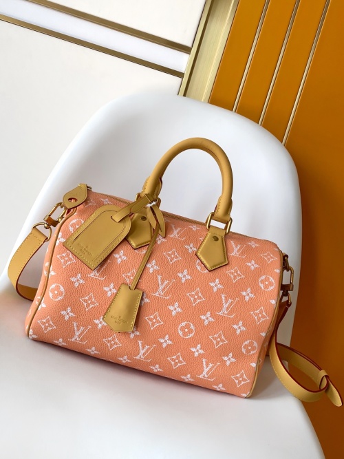 Louis Vuitton Speedy Bandoulière 30 Peach Monogram Leather Satchel Bag 1 Louis Vuitton Speedy Bandoulière 30 Peach Monogram Leather Satchel Bag