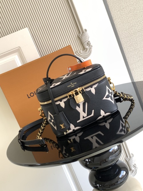 Louis Vuitton Vanity PM Bag Monogram Empreinte Black Cream M45780 1 Louis Vuitton Vanity PM Bag Monogram Empreinte Black Cream M45780