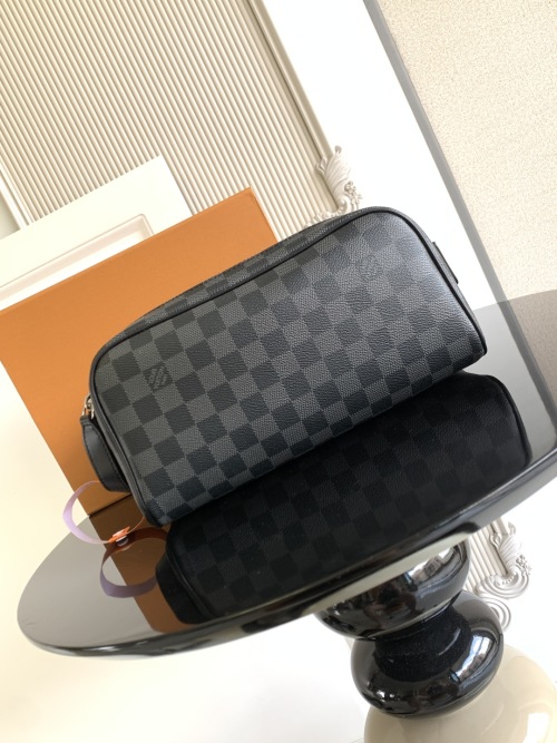 Louis Vuitton Dopp Kit Toiletry Bag Damier Graphite Canvas N40172 1 Louis Vuitton Dopp Kit Toiletry Bag Damier Graphite Canvas N40172