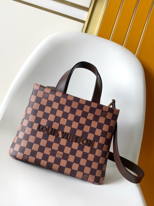 Louis Vuitton Brown Shopper Bag in Damier Ebene Leather with Adjustable Strap 1 Louis Vuitton Brown Shopper Bag in Damier Ebene Leather with Adjustable Strap