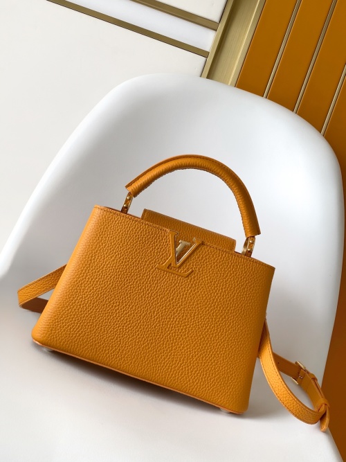 Louis Vuitton Capucines BB Taurillon Leather Top Handle Bag, Jaune 1 Louis Vuitton Capucines BB Taurillon Leather Top Handle Bag, Jaune