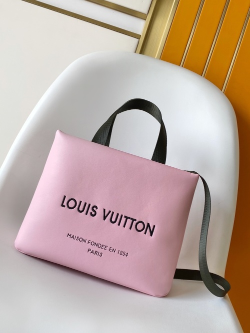 Louis Vuitton Shopper Medium Pink Leather Tote Bag with Detachable Strap 1 Louis Vuitton Shopper Medium Pink Leather Tote Bag with Detachable Strap