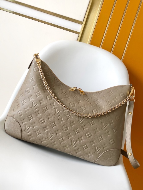 Louis Vuitton Brown Monogram Empreinte Leather Boulogne GM Bag Chain Strap 1 Louis Vuitton Brown Monogram Empreinte Leather Boulogne GM Bag Chain Strap