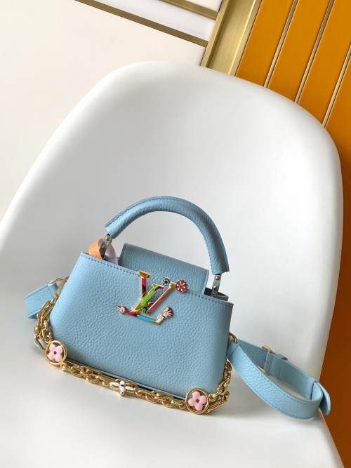 Louis Vuitton x Murakami Capucines East West Mini Blue Taurillon Leather Bag