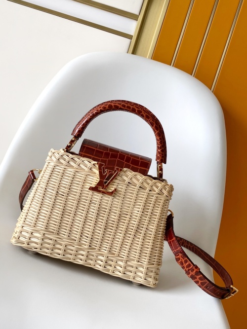 Louis Vuitton Capucines BB Wicker Bag with Crocodile Leather Trim 1 Louis Vuitton Capucines BB Wicker Bag with Crocodile Leather Trim