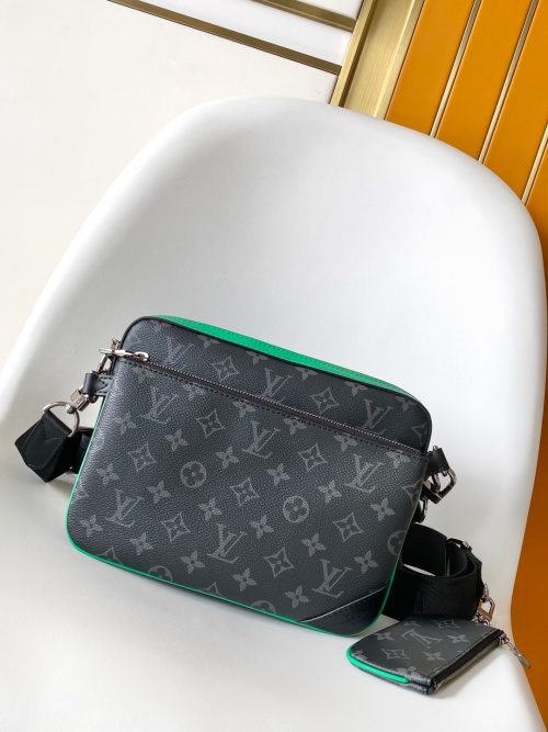 Louis Vuitton Trio Messenger Bag Monogram Eclipse Canvas with Green Trim 1 Louis Vuitton Trio Messenger Bag Monogram Eclipse Canvas with Green Trim