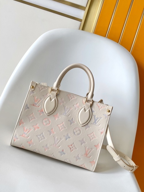 Louis Vuitton OnTheGo Small Bag in Cream Monogram Empreinte Leather 1 Louis Vuitton OnTheGo Small Bag in Cream Monogram Empreinte Leather