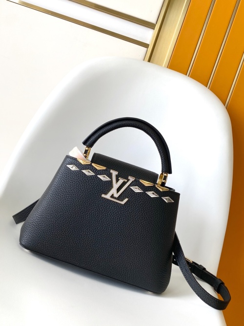 Louis Vuitton Capucines BB Black Taurillon Leather Handbag with Malletage Details 1 Louis Vuitton Capucines BB Black Taurillon Leather Handbag with Malletage Details
