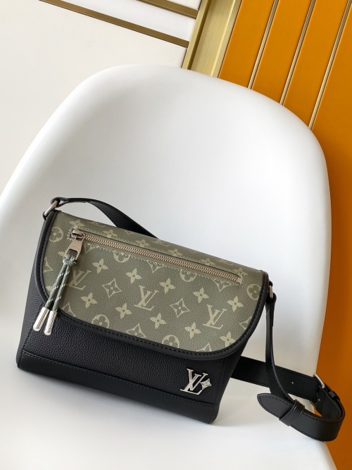 Louis Vuitton Pulse Messenger Bag, Monogram Canvas & Leather, Compact Style 1 Louis Vuitton Pulse Messenger Bag, Monogram Canvas & Leather, Compact Style