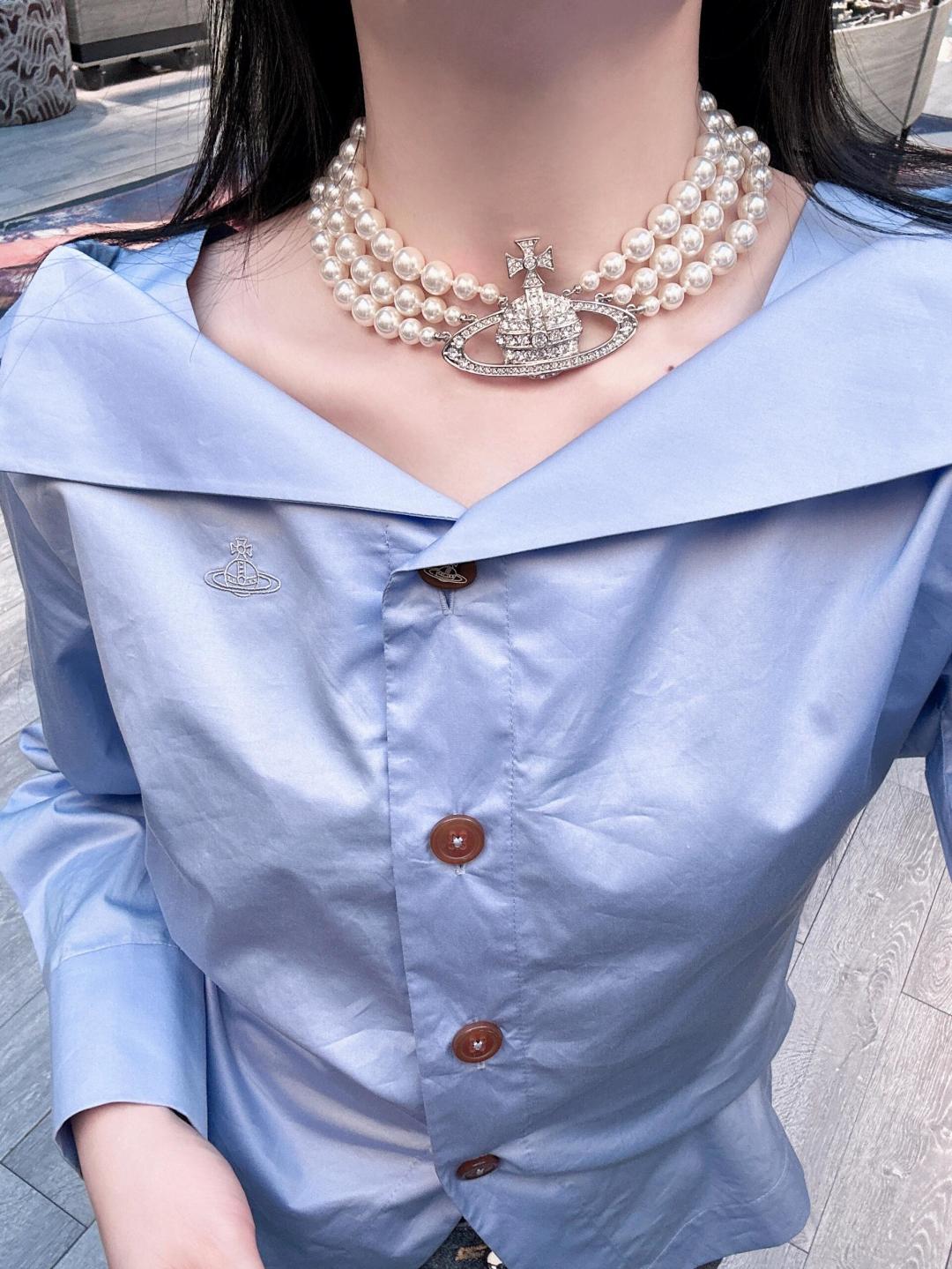 💋 Vivienne Westwood薇薇安西太后三层珍珠项链 优雅大方精工设计   青春活力    一