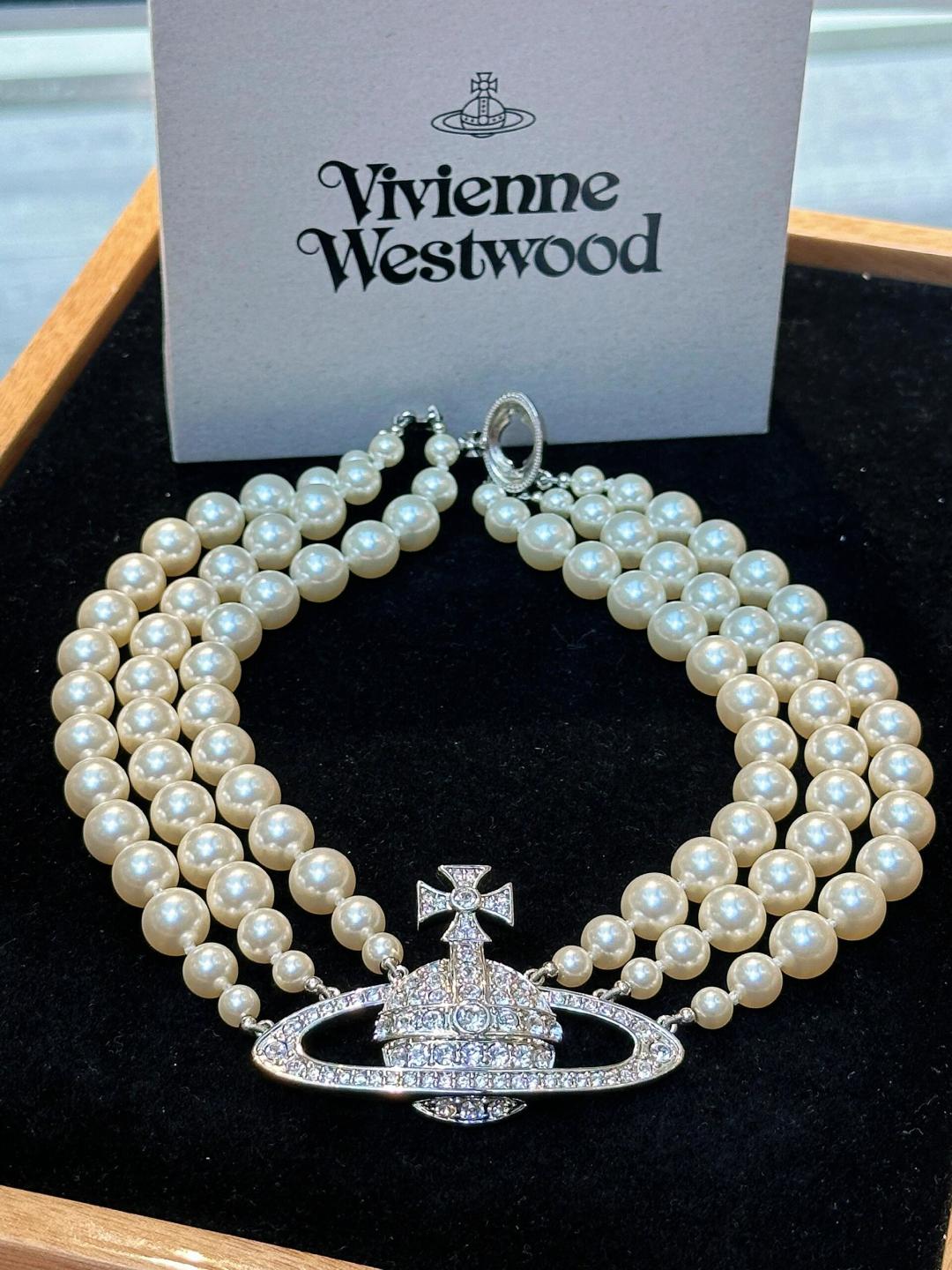 💋 Vivienne Westwood薇薇安西太后三层珍珠项链 优雅大方精工设计   青春活力    一