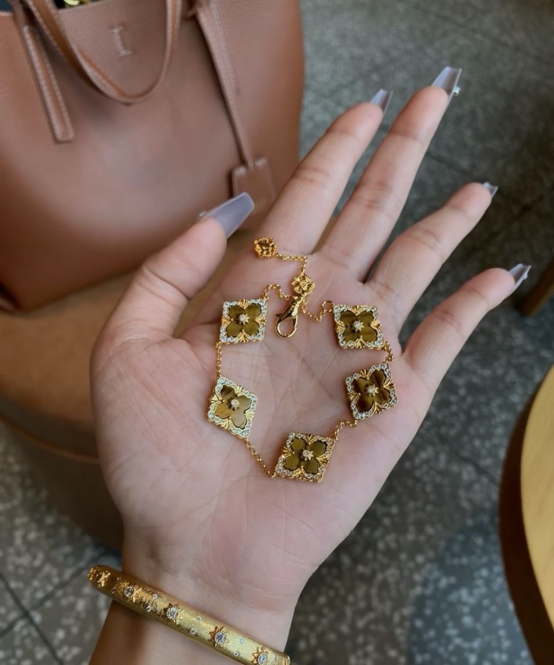 P775 V GOLD-TO-MIXER BUCHILATI EYE-BRUSHED BRACELETS - 图片 3