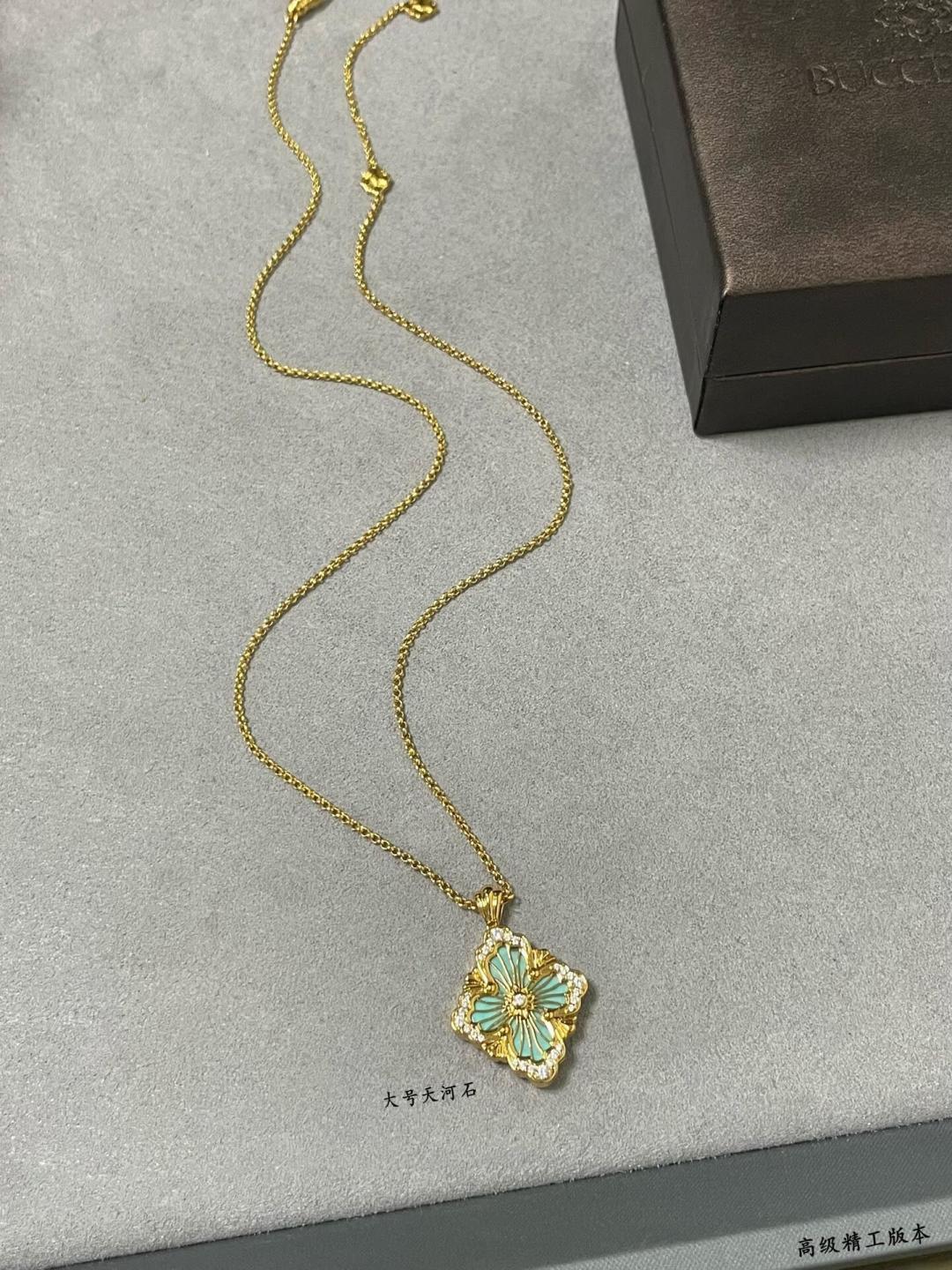 Buccellati V金材质 精工布契拉提天河石大号单花项链