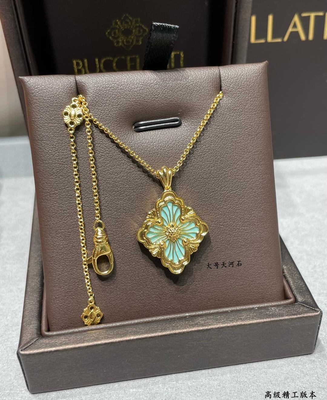 Buccellati V金材质 精工布契拉提天河石大号单花项链