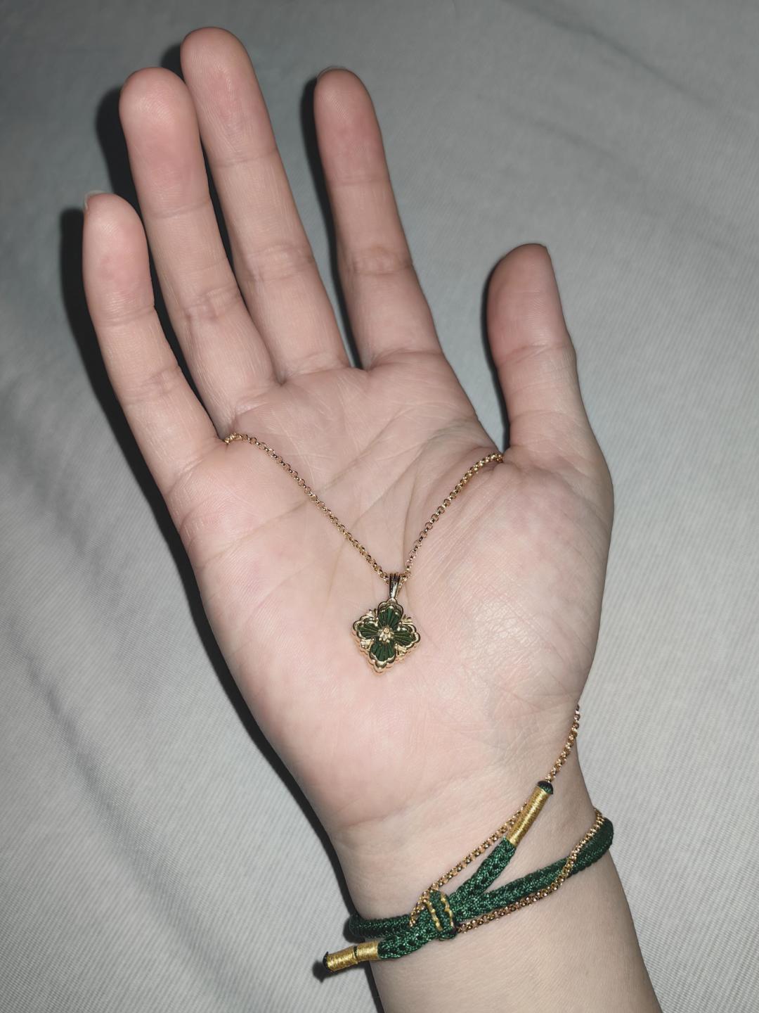 Buccellati V金材质 精工布契拉提小号珐琅单花项链