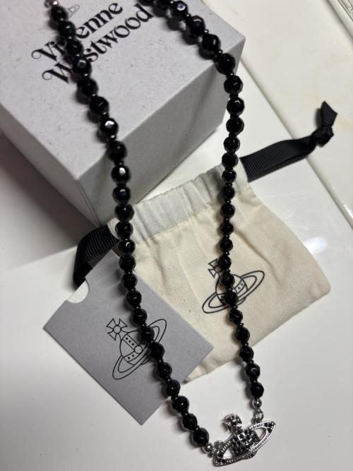Vivienne Westwood Beaded Necklace with Orb Pendant - Classic Punk Style 1 Vivienne Westwood Beaded Necklace with Orb Pendant – Classic Punk Style