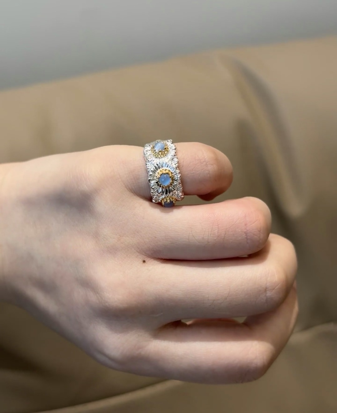 ¥380 V GOLD BUTCHLATI SILVER RING - 图片 9