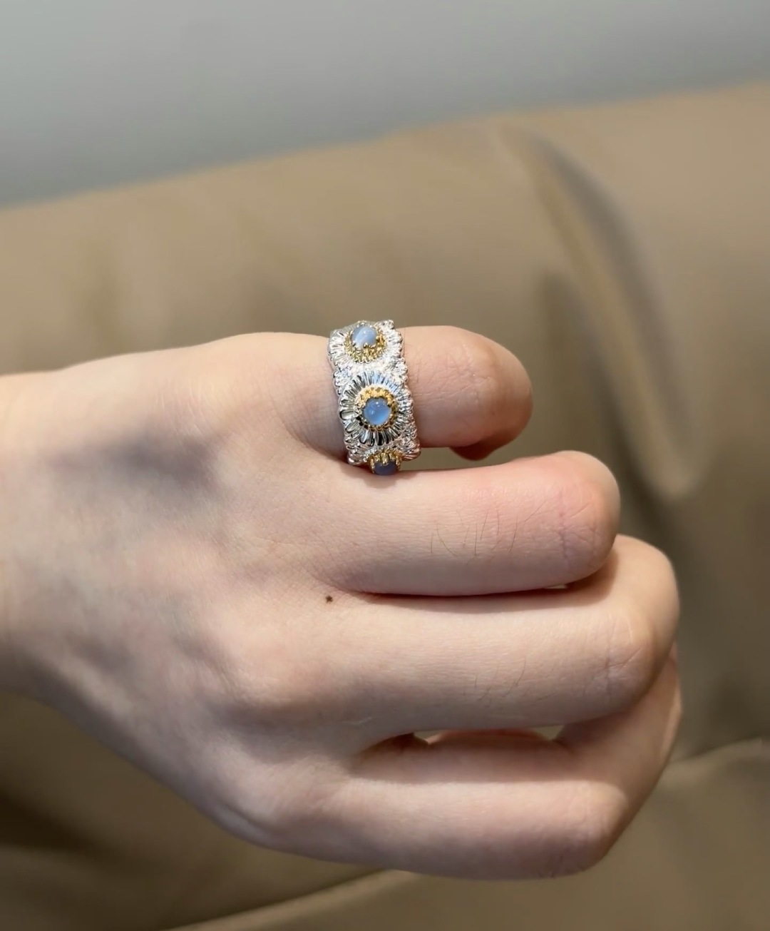 ¥380 V GOLD BUTCHLATI SILVER RING - 图片 5