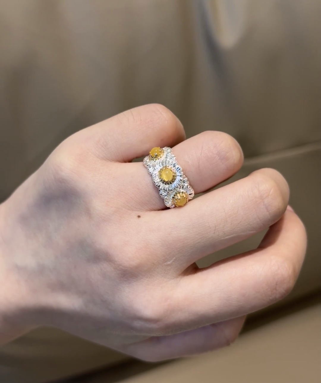 ¥380 V GOLD BUTCHLATI SILVER RING - 图片 3