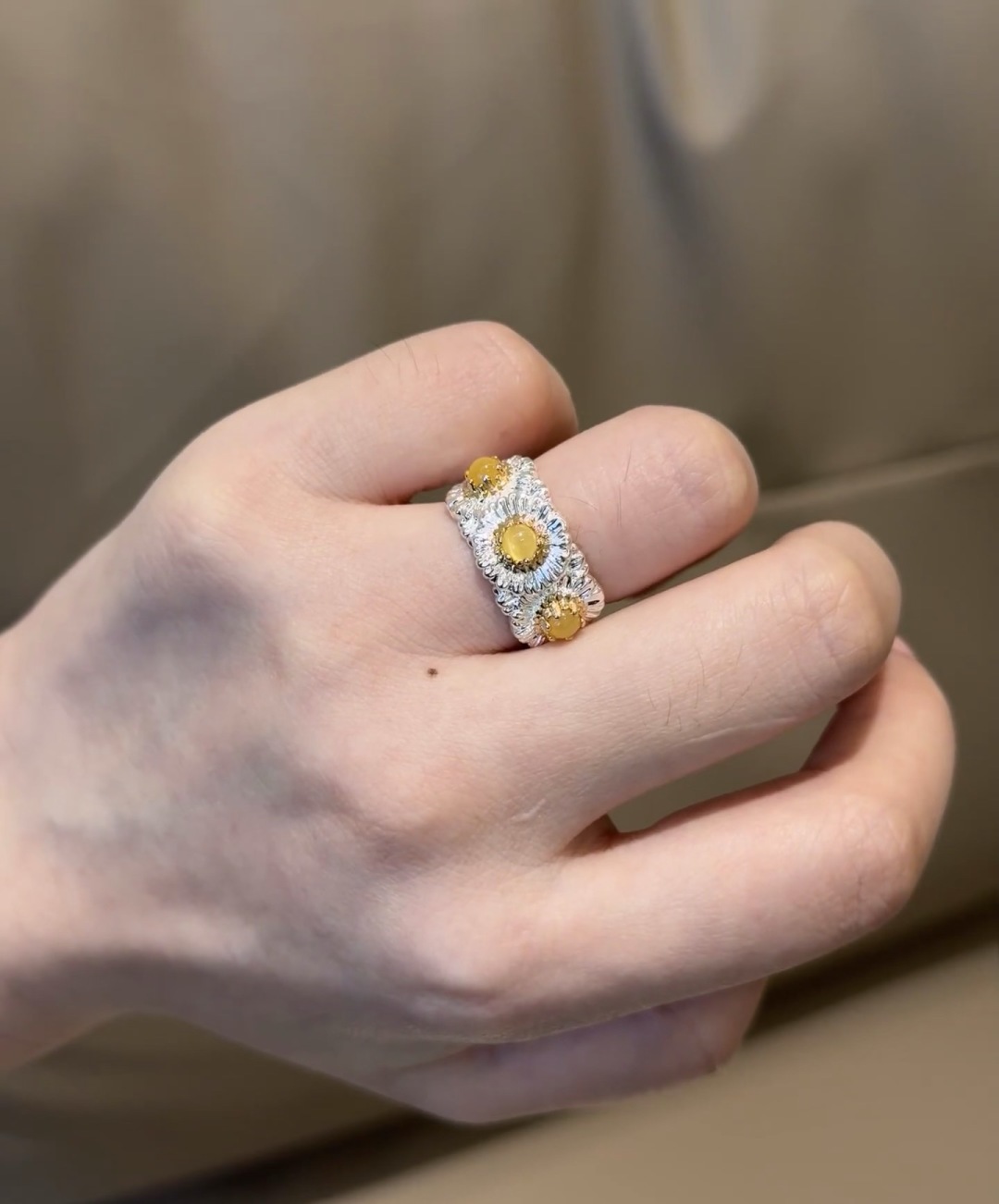 ¥380 V GOLD BUTCHLATI SILVER RING - 图片 7