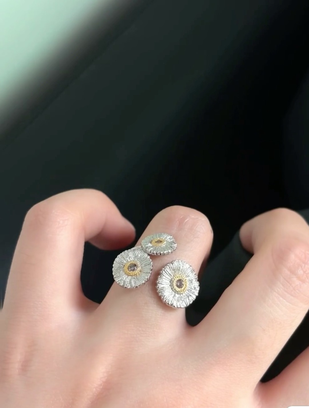 # 400 V GOLD-TO-PENETRATED BUCHILATE DIAMOND DAISIES RING OPEN - 图片 7