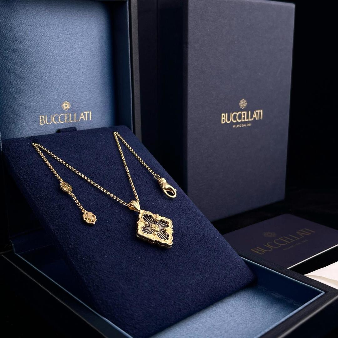 Buccellati V金材质布契拉提大号蓝珐琅项链