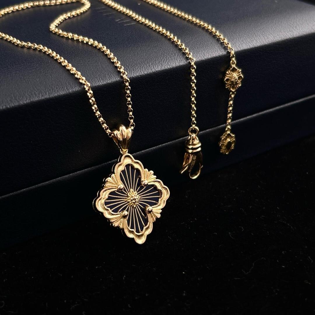 Buccellati V金材质布契拉提大号蓝珐琅项链
