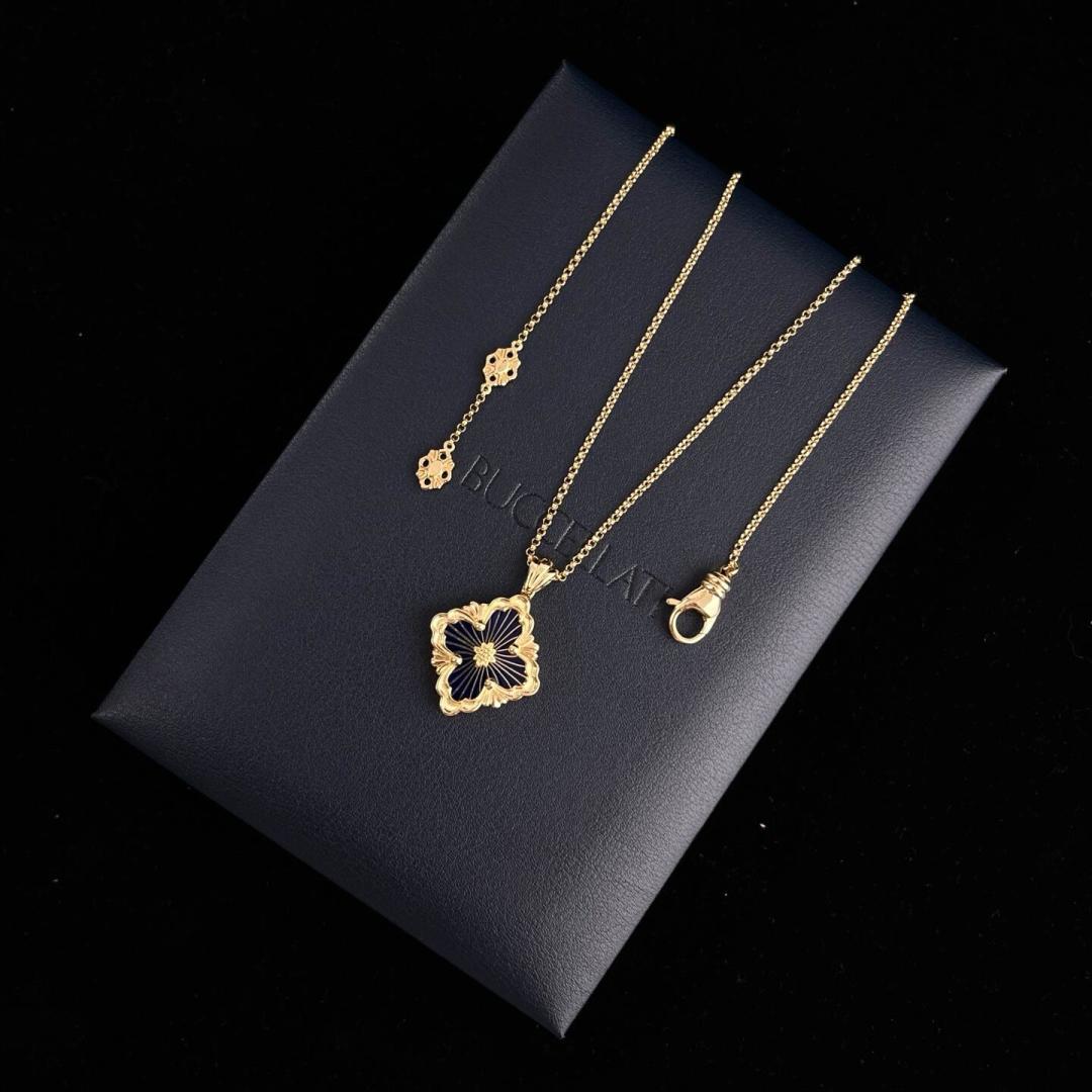 Buccellati V金材质布契拉提大号蓝珐琅项链