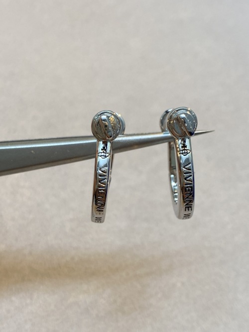 Vivienne Westwood Silver Tone Orb Hoop Earrings Iconic Saturn Design 1 Vivienne Westwood Silver Tone Orb Hoop Earrings Iconic Saturn Design