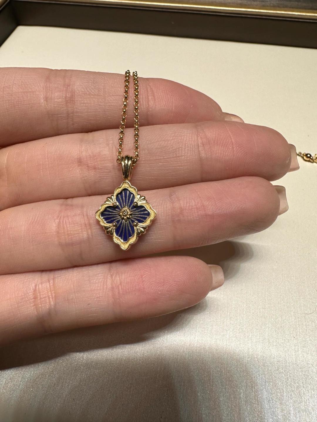 Buccellati V金材质精工布契拉提蓝珐琅项链