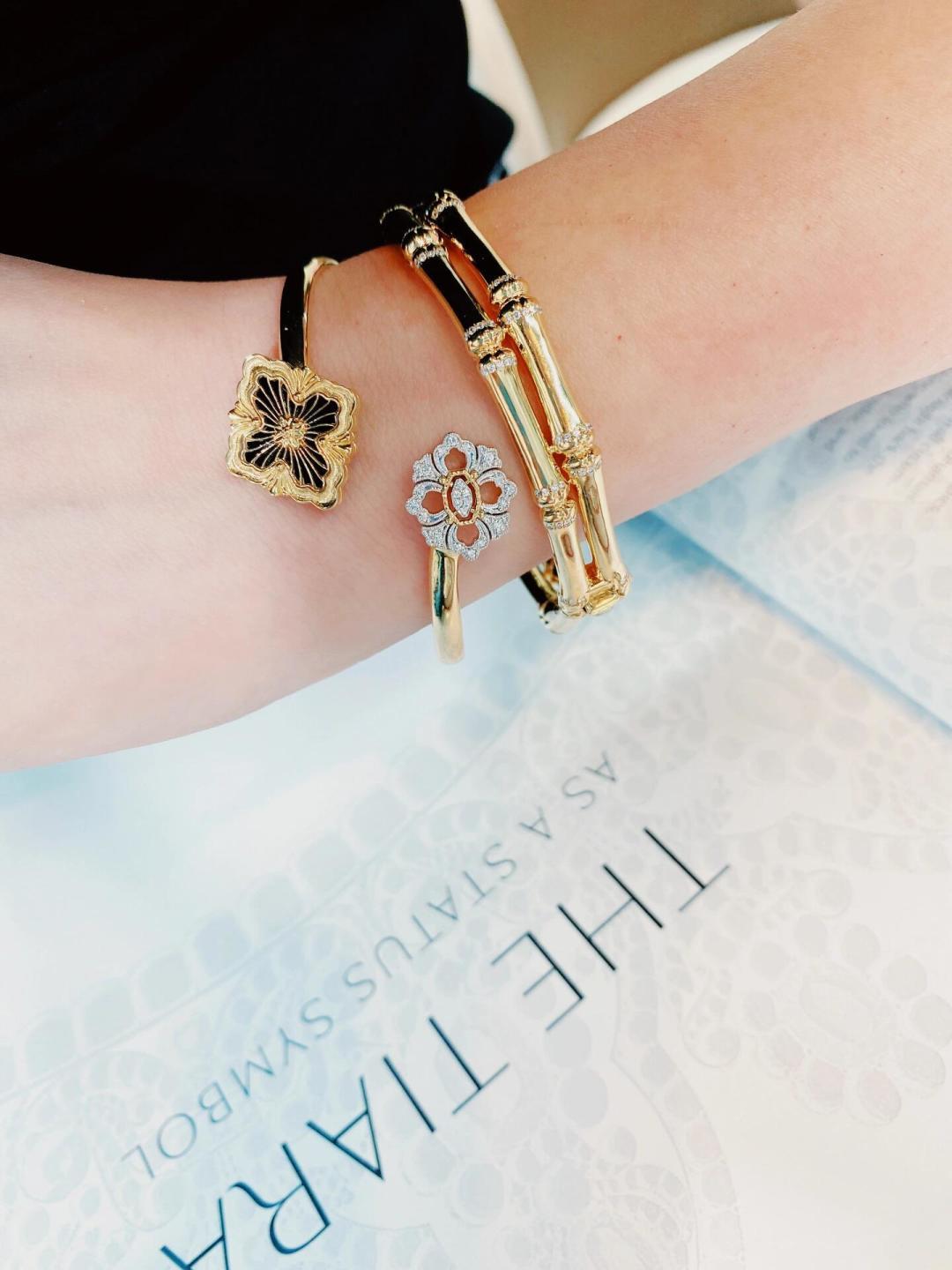 Buccellati V金材质布契拉提黑玛瑙手镯