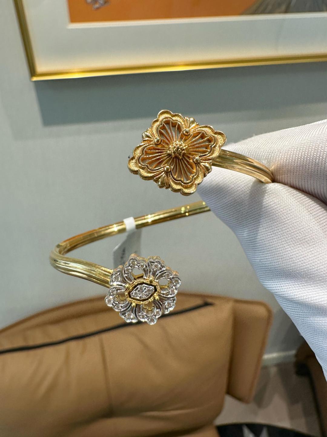Buccellati V金材质布契拉提白贝母手镯