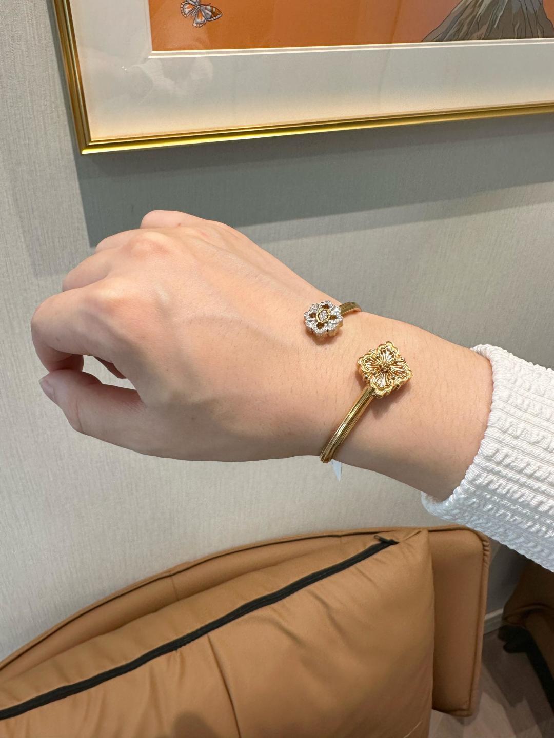 Buccellati V金材质布契拉提白贝母手镯
