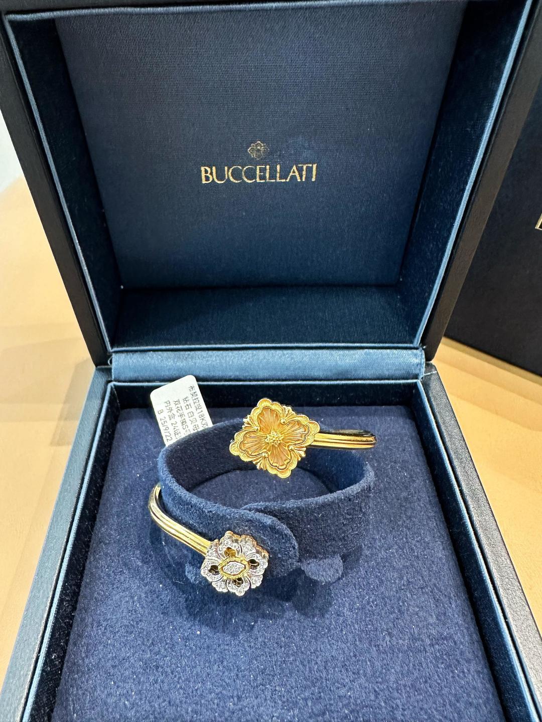 Buccellati V金材质布契拉提白贝母手镯