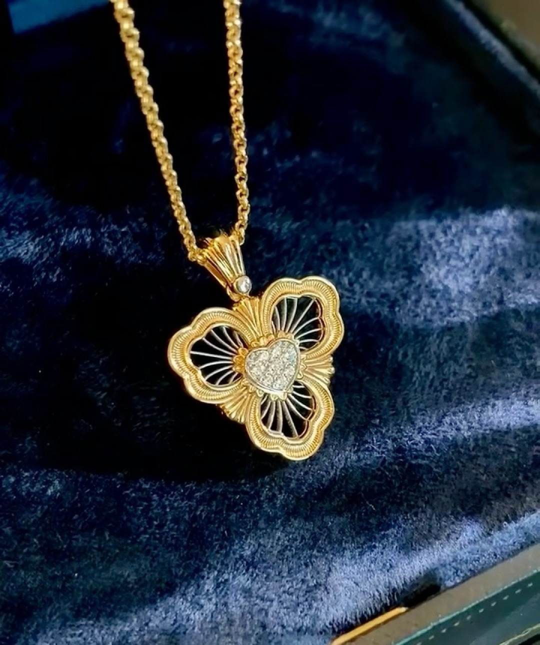 Buccellati V金材质对版精工布契拉提心心相印项链