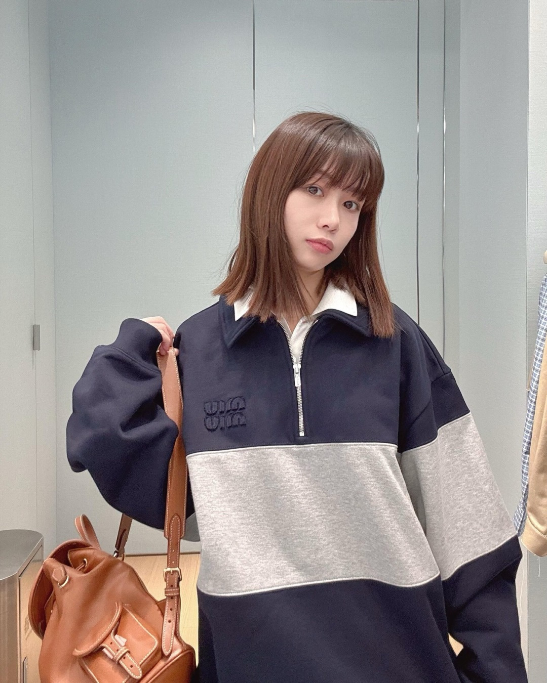 MiuMi*25NEW🩵 Wide Stripes Cotton Embroidered Shirt: Exclusive Custom Design - 图片 5