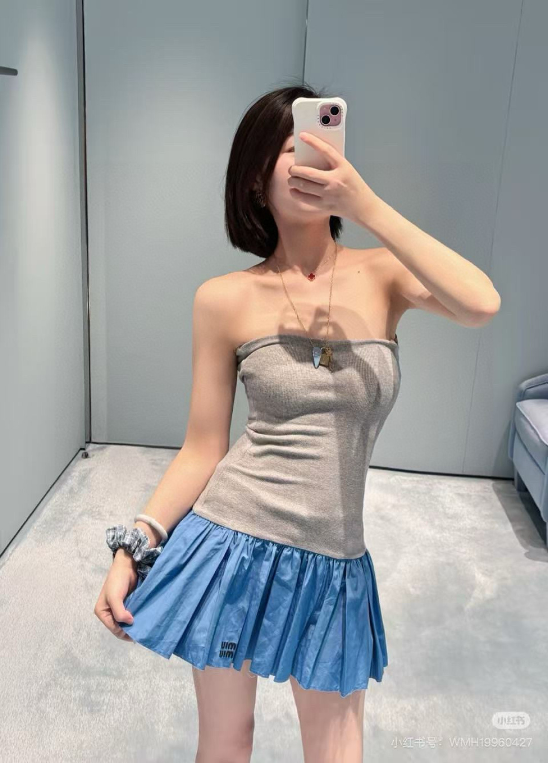 Miu Miu Inspired Knit Bustier Pleated Mini Dress - Sweet & Flirty 2 cmp i1744952995763 2288 0 0