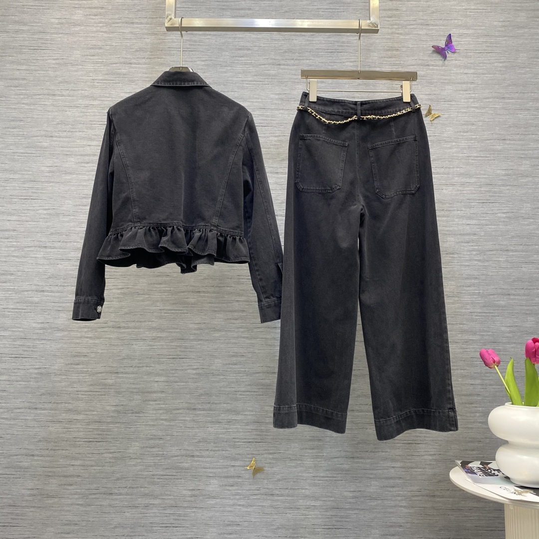 Women’s Nine-Story Suit with Belt: Single-Size Outfit in Cowboy Cotton, p.978 Fashion Trend - 图片 2