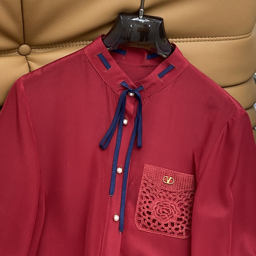 “New Va FW Gas Tie Design Silk Shirt for Single-Size Female Suit in Picture 2 Colour” - 图片 6