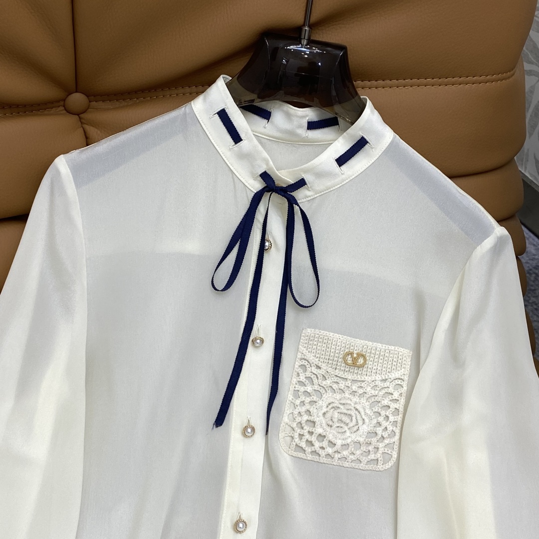 “New Va FW Gas Tie Design Silk Shirt for Single-Size Female Suit in Picture 2 Colour” - 图片 9