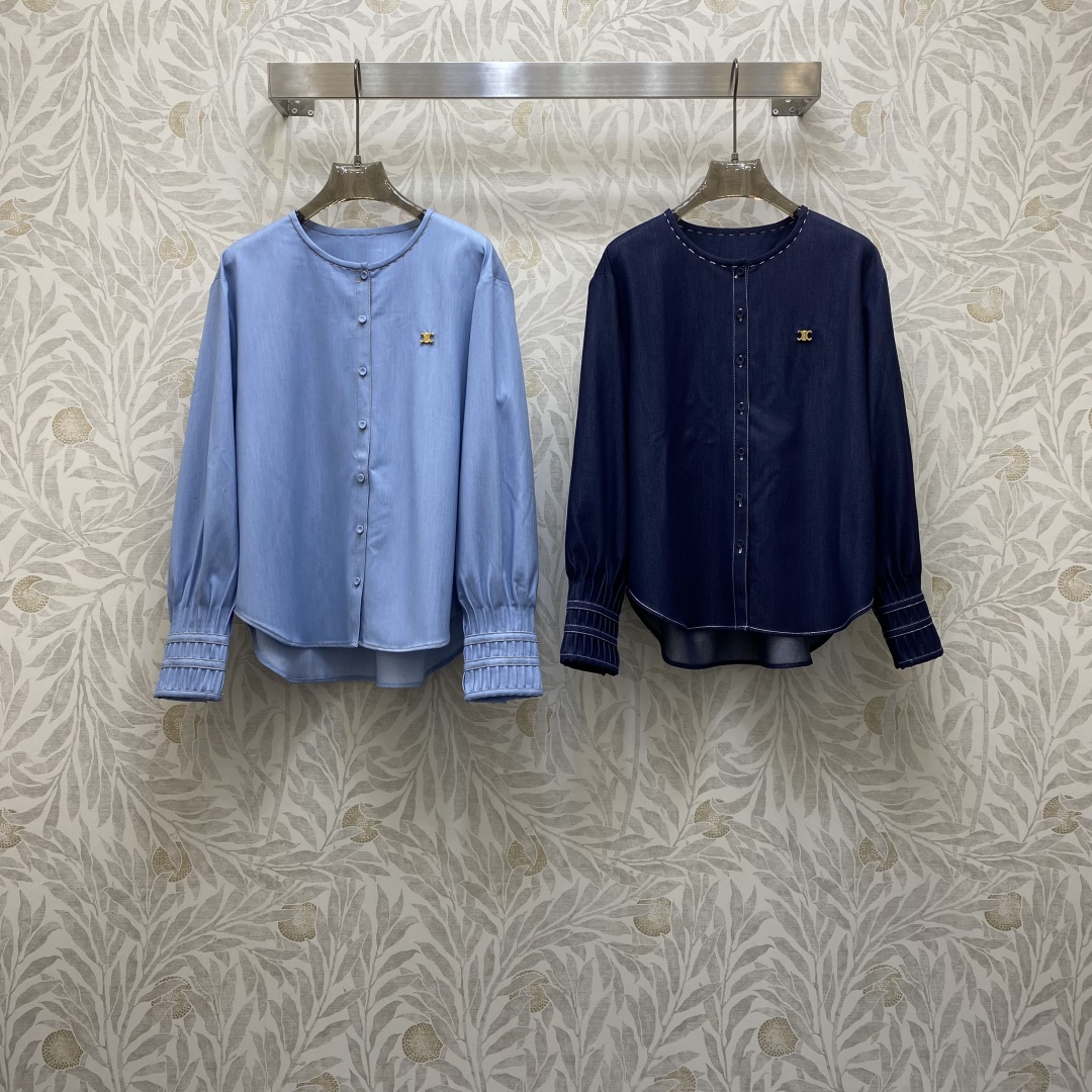 Women’s P660 Hard-Core Suit with New Round-Collar Metal Buttoned Cowboy Shirt – Skyline Cowboy Cotton (SMLXL) - 图片 1