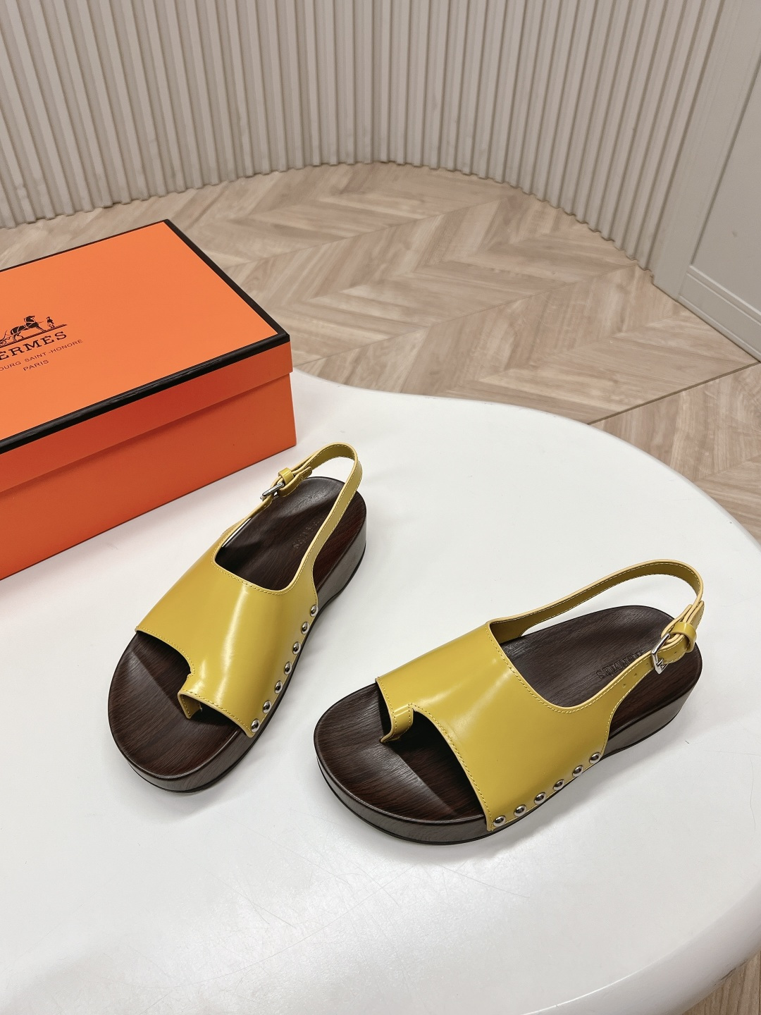 Hermès Hermes 爱马仕 2025新款 Kos二舅鞋H型厚底木底凉鞋拖鞋