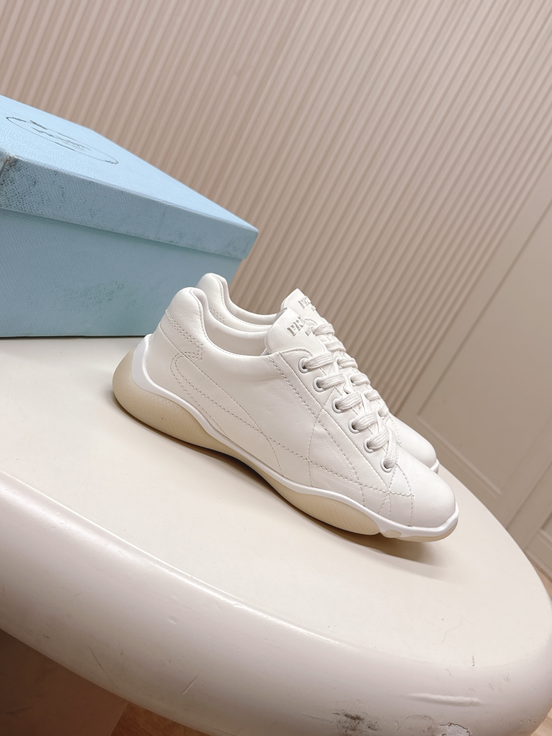 Prada 25SS Women's Leather Sneakers, White, Fashionable, Comfortable and Breathable 4 cmp i1745223002884 4809 0 1