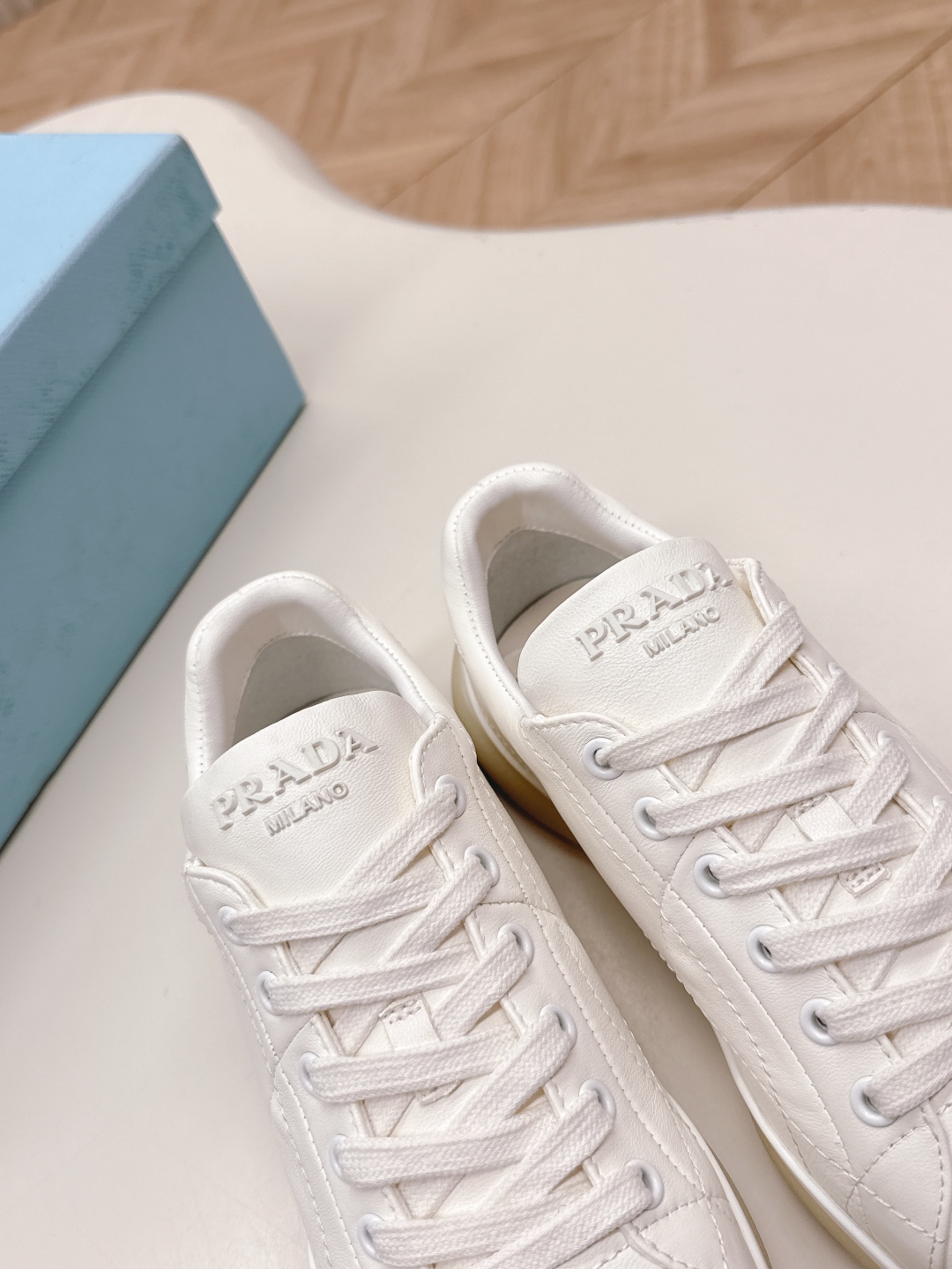 Prada 25SS Women's Leather Sneakers, White, Fashionable, Comfortable and Breathable 8 cmp i1745223005392 8152 0 6
