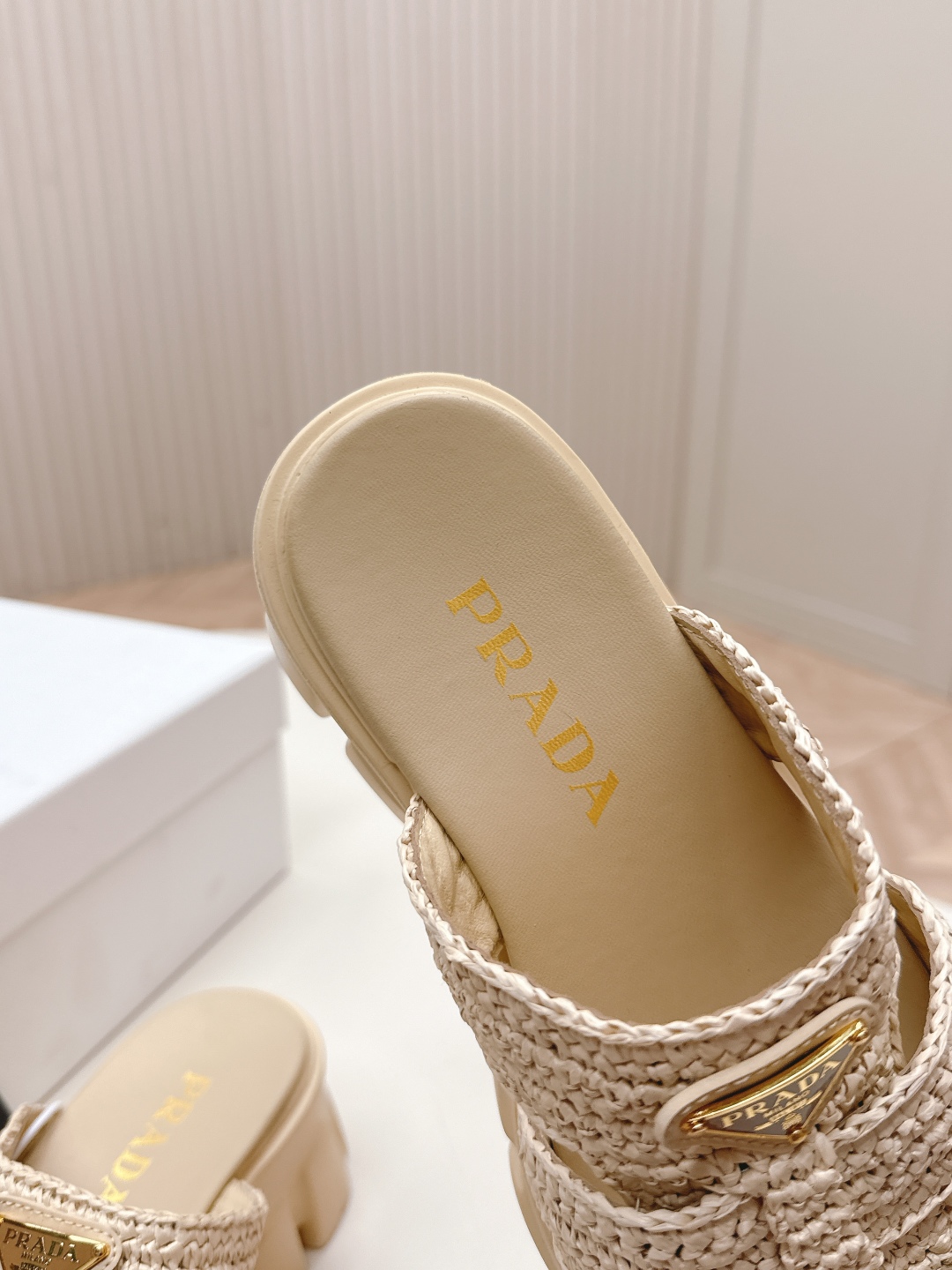 Prada Woven Raffia Slide Sandals with Chunky Rubber Sole 9 cmp i1746106551651 57 0 7